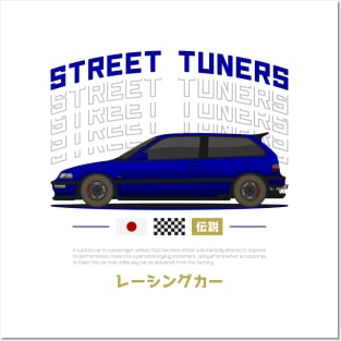 Midnight Racer Blue Kanjo EF JDM Posters and Art